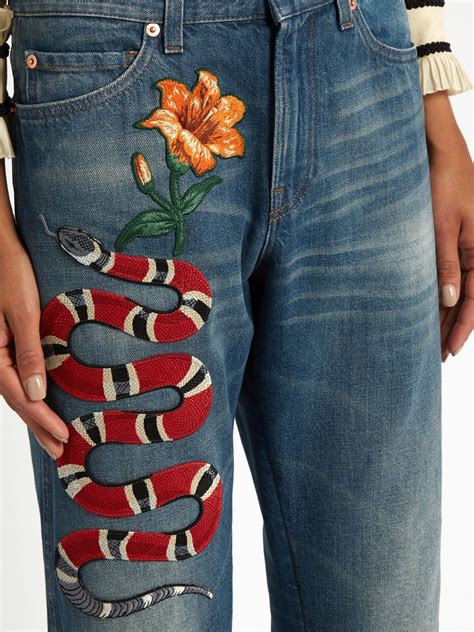 gucci snake jeans jacket prezzo|gucci denim jeans.